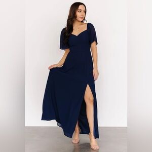 Baltic Born Sierra Navy Sweetheart Chiffon Maxi Dress Bridesmaid Wedding Formal